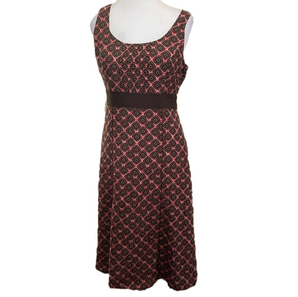 Taifun Sz 38 sleeveless lined cotton/silk dress with waist tie & side zip - Picture 1 of 9